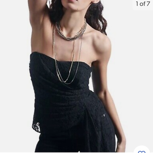 Anthropologie NWT Mare Mare Black Corseted Lace Adjustable Hem Tube Top Size M. - Picture 5 of 6